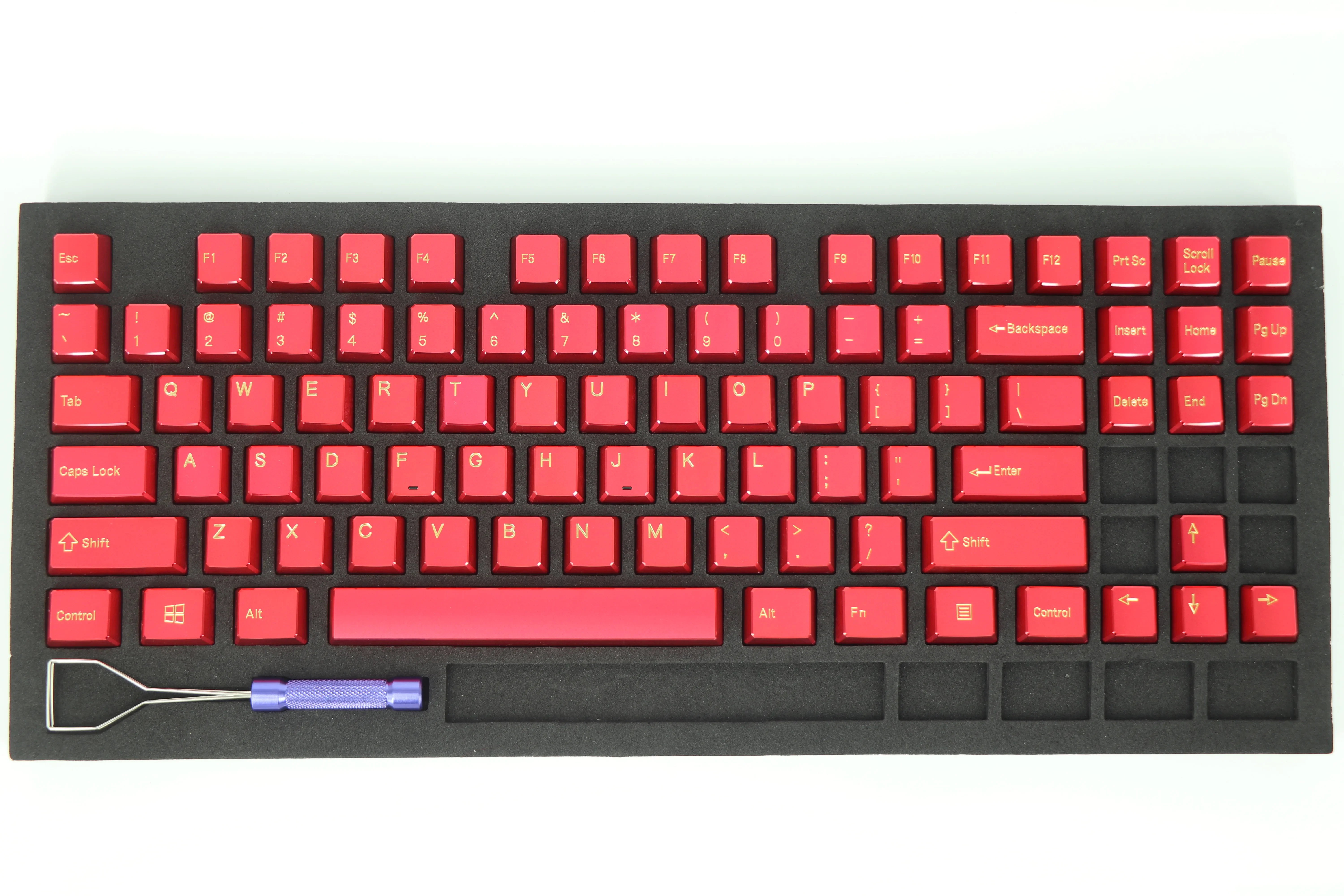 High Light Edge Aluminum Keycaps 87 Set Original Height CNC Chamfered Metal Keys For TKL Mechanical Keyboard