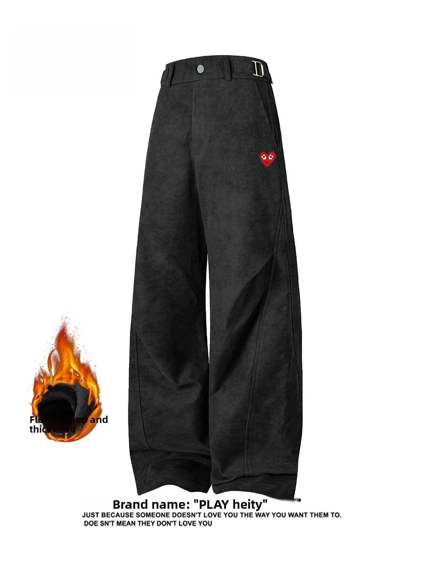 

Trendy Tie-Dye Pleated Warm Silver Fur ex Large Size Slimming Bell Bot Casual Pants for Men And Women