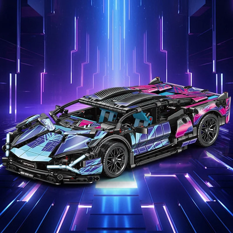 2025 MOC الطاقة التقنية الرياضة سيارة اللبنات الطوب الإبداعية سرعة سباق السيارات الخارقة مجموعات عيد الميلاد عيد الميلاد هدايا الهالوين