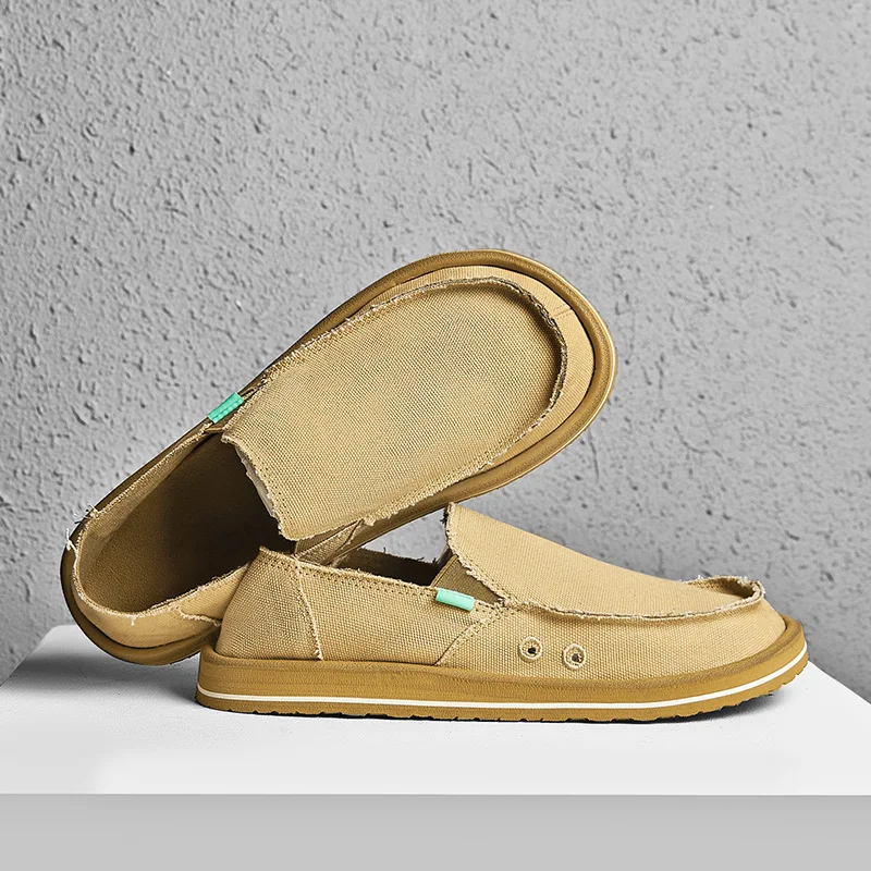 

Новые мужские повседневные кеды из холщовой ткани ручной работы 2026 года: модные дышащие лоферы с низким верхом, мягкие, для вождения