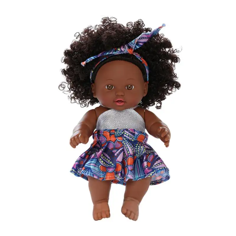 Black Reborn Girl Soft Feeling Realistic Black Girl Multicultural Adorable Soft Posable Limbs Toy Doll For Birthday