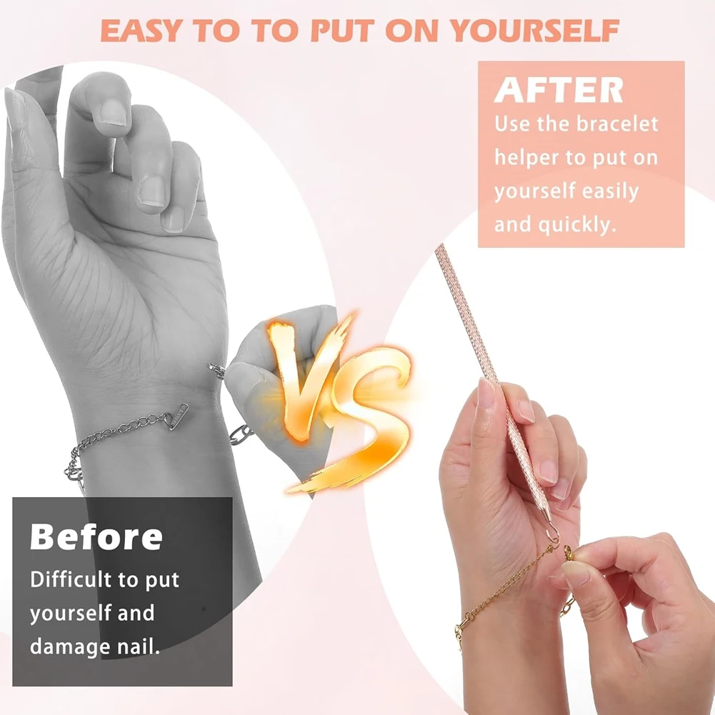 

Помощник для браслета ABFI, чтобы надеть самостоятельно, 4 шт., вспомогательные инструменты для браслета, помощь в ношении для ожерелья, застежки для часов, молнии