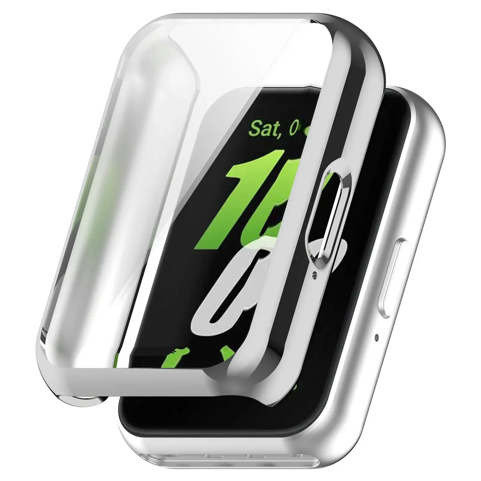 Capa de TPU para Samsung Galaxy Fit 3 - Protetor de Tela com Bumper Flexível 360 ° Filme Protetor para Smartwatch