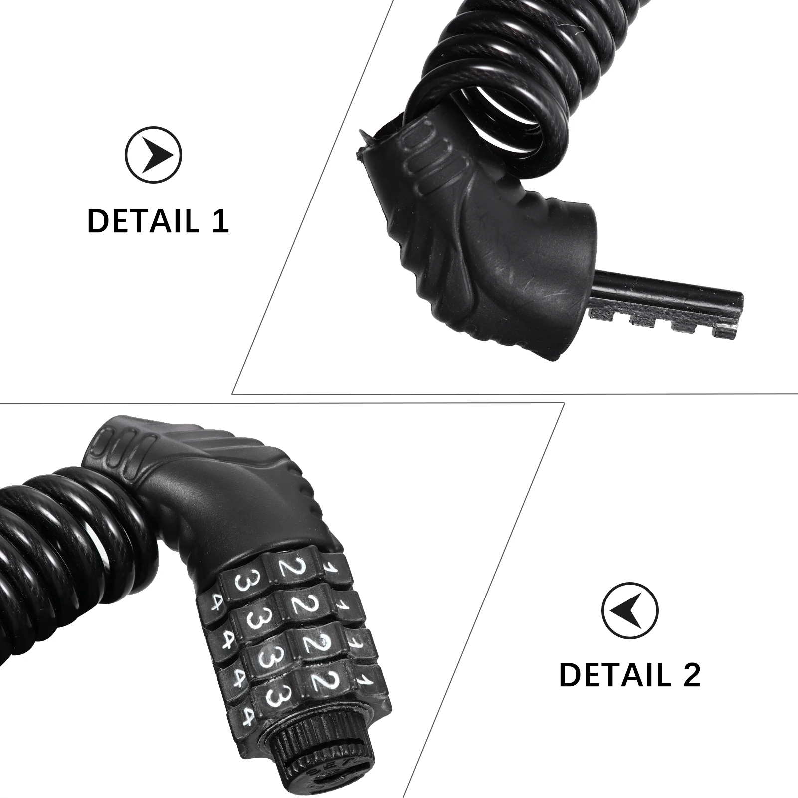

Small Anti-theft Combination Lock Bike Motorcycle Locks High Security Shake Your Head Black