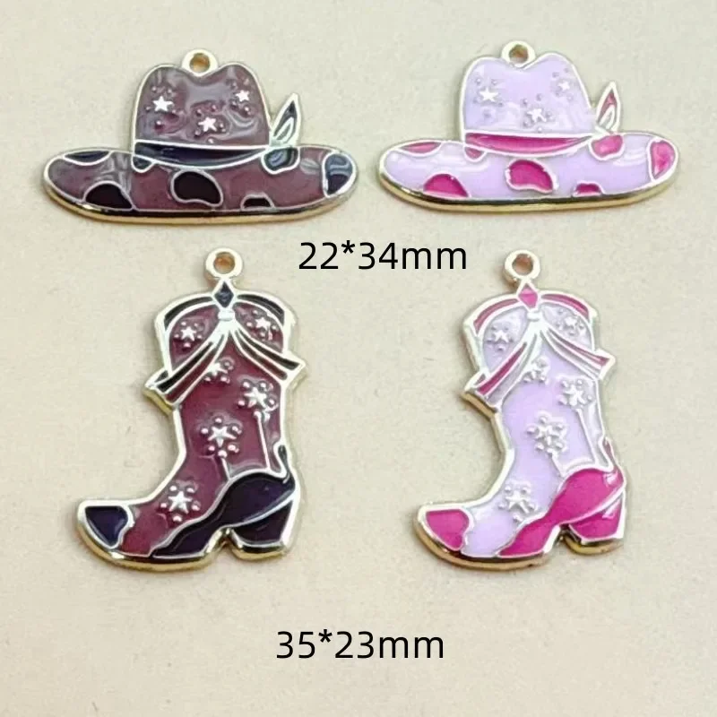 8Pcs Retro Western Cowboy Alloy Pendants Bullhead Pistol Boots Hat Scarf DIY Bracelet Necklace Keychain Accessories
