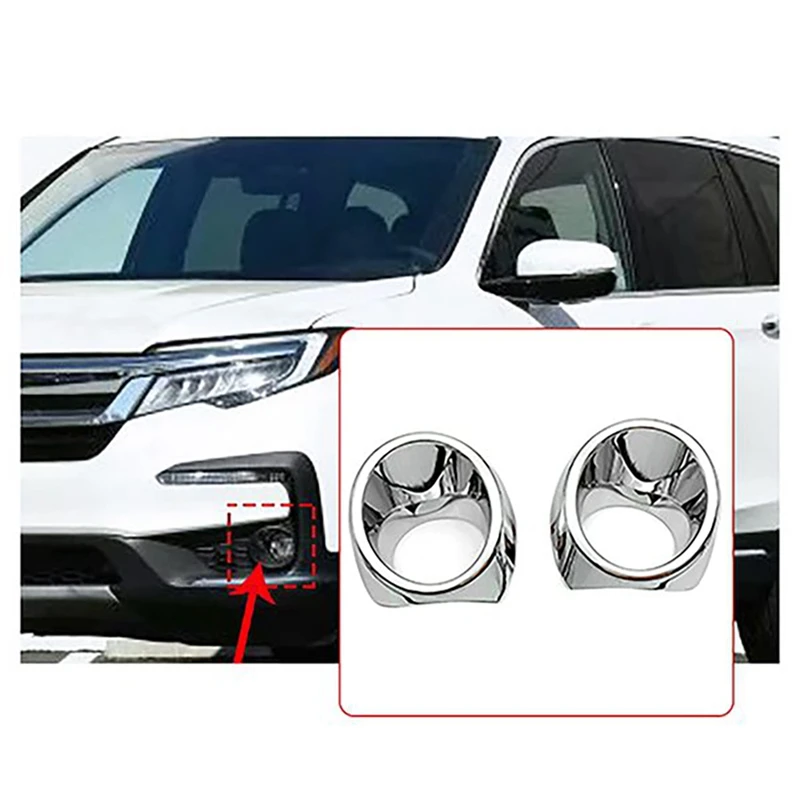 Couvercle de Phare Antibrouillard Avant en ABS Chromé, Cadre de Décoration pour Honda Pilot 2019 2020 2021