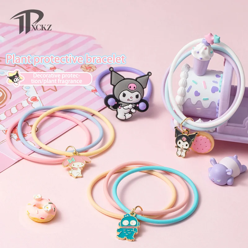 

1 шт. браслет Sanrio против комаров Kawaii Hello Kitty Cinnamoroll Открытый Анти-кусание растения эфирное масло кольцо подарок для детей