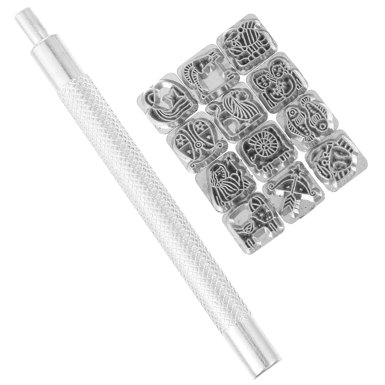 

1 set Pattern Stamps Craft Tool Punch Set Metal Zodiac Printing Tools For Making Kit