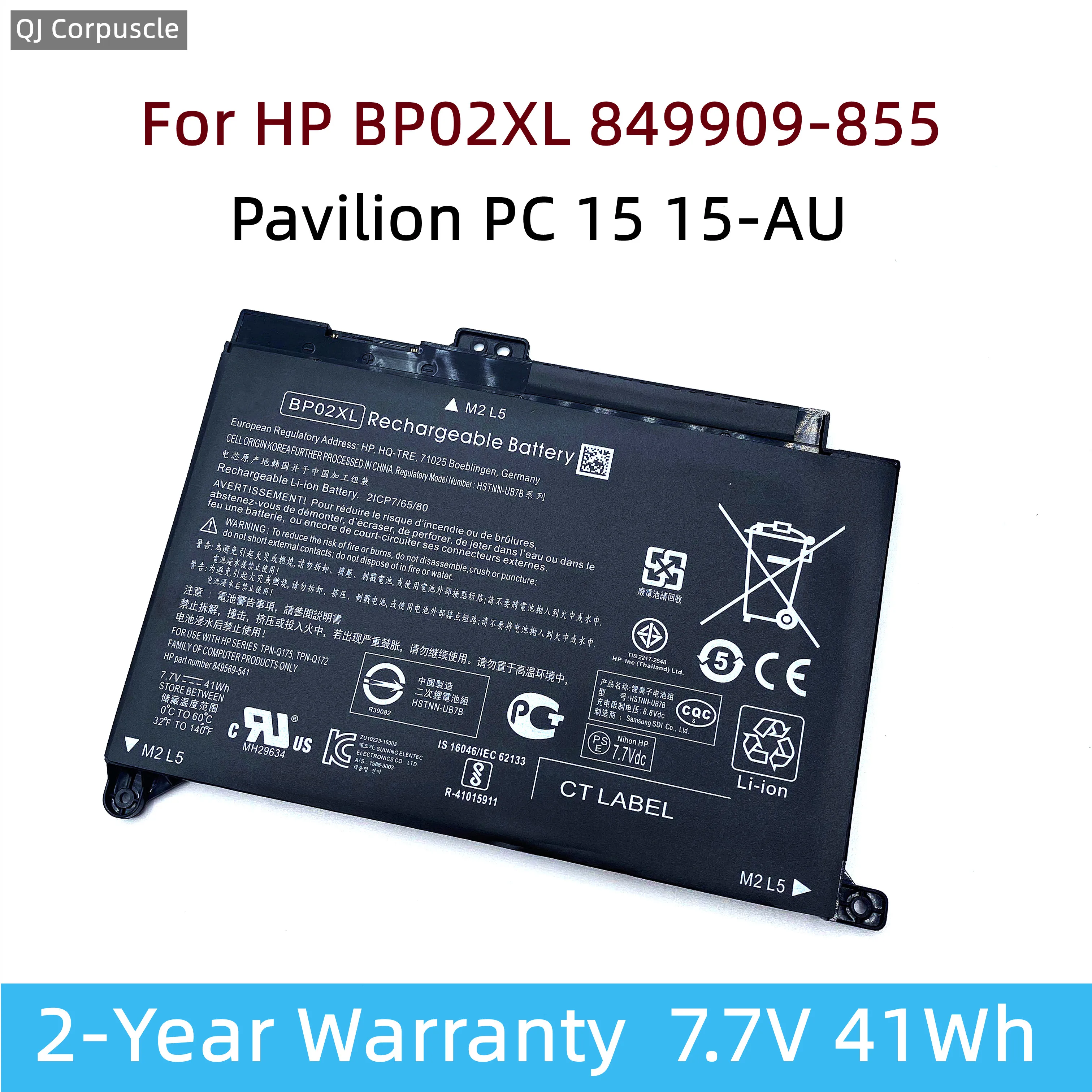 Original BP02XL Laptop Battery For HP Pavilion PC 15 15-AU 849909-855 849569-541 HSTNN-LB7H BP02041XL HSTNN-UB7B TPN-Q172 Q175