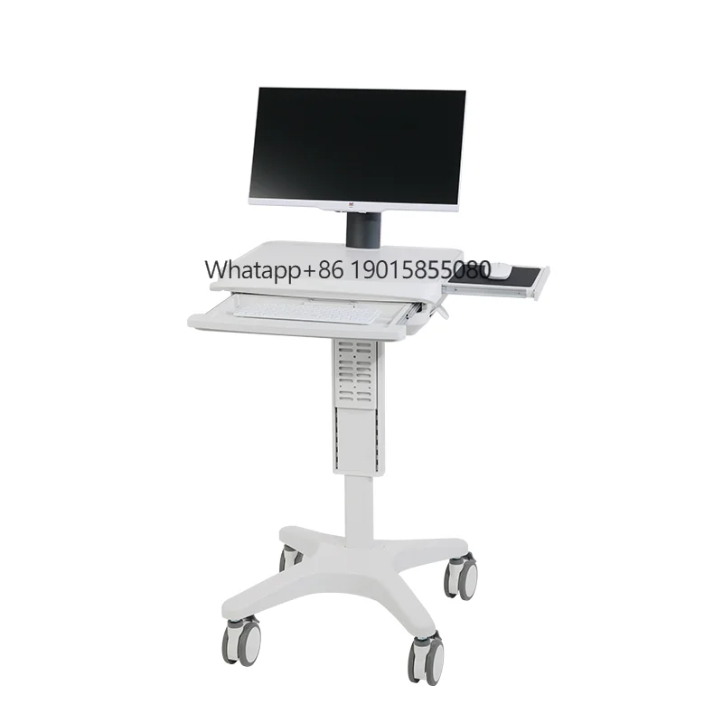 

WEIYE Medical Nursing Adjustable Workstation Mobile Computer Cart on Wheels