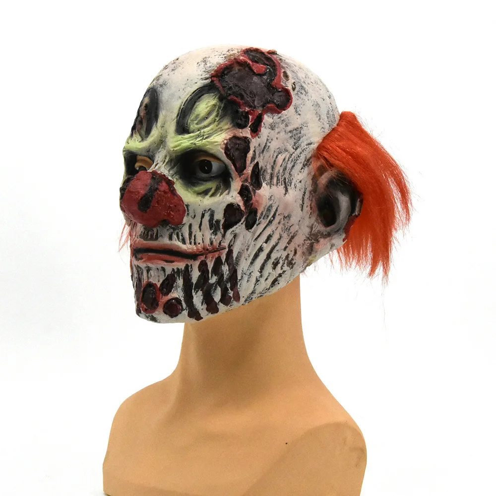 Zombie Teschio Clown Maschera Cosplay Horror Diavolo Joker Killer Casco in lattice Carnevale di Halloween Purim Costume da festa Puntelli