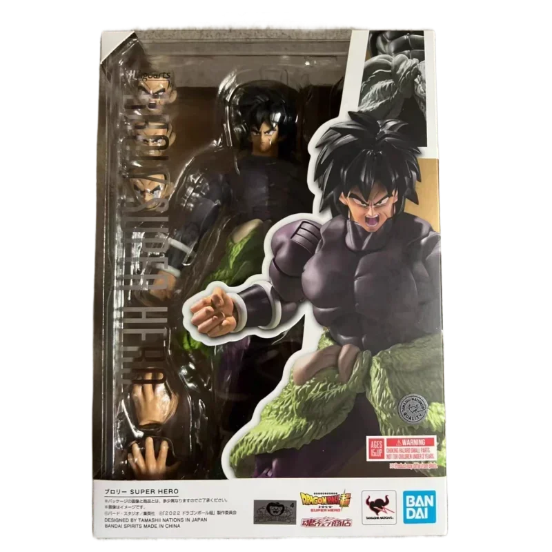 Genuine Bandai Dragon Ball Z SHF SHFiguarts BROLY SUPER HERO Anime Action Figures Model Figure Toy Collectible Gift for Children