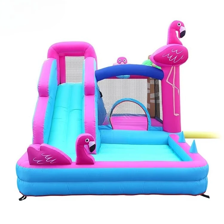 Indoor Outdoor Inflatable Bouncing Games Giant Bouncy House Flamingo Jumping Castle Bounce Slide Inflatable Bouncer for Kids