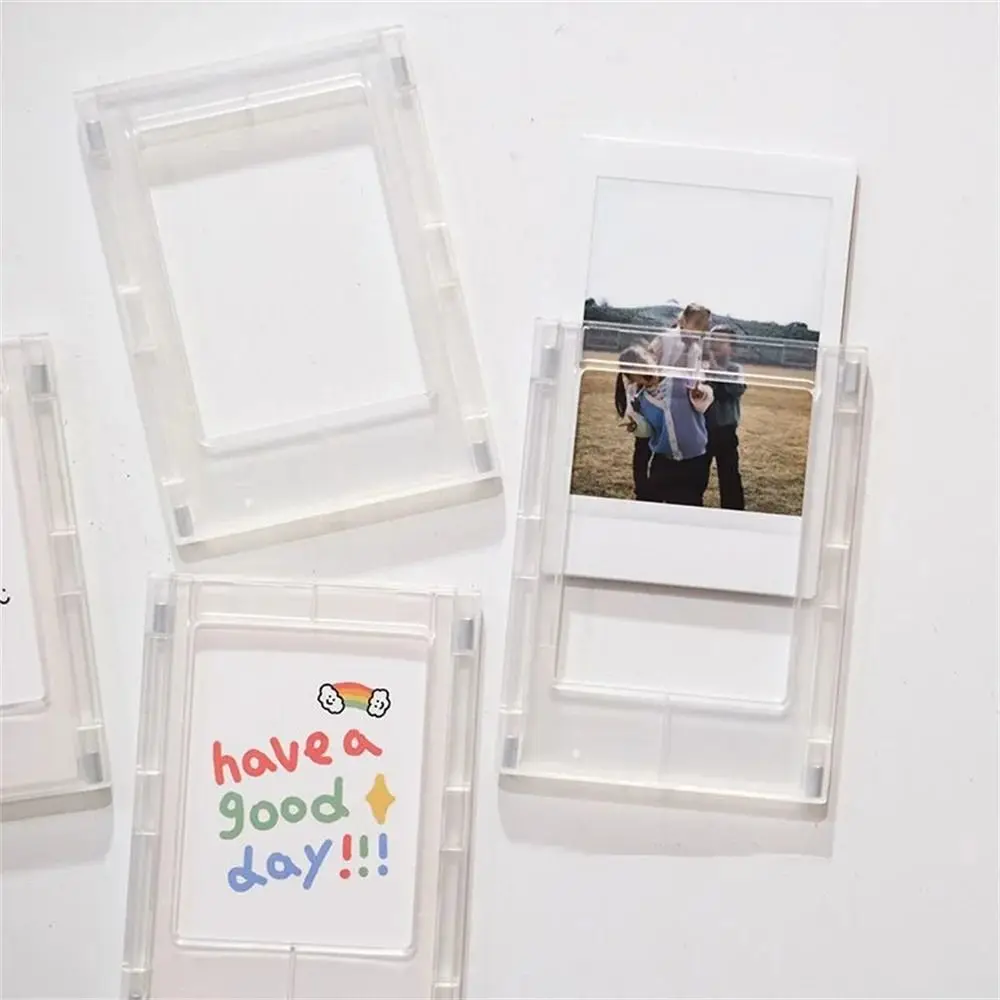 Display Shelf 3-Inch Photo Frame Mini Acrylic Picture Frames Transparent Creative Card Display Stand for Polaroid Photo Picture