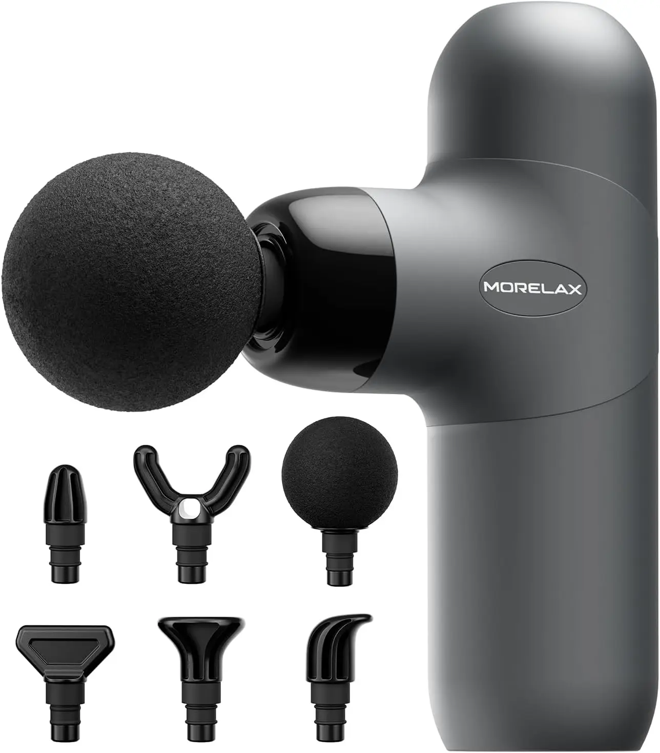 

Mini Massage Gun, Portable Percussion Massager with 6 Heads & 4 Speeds, Deep Tissue Relief, Electric Handheld Sport Massager (Gr