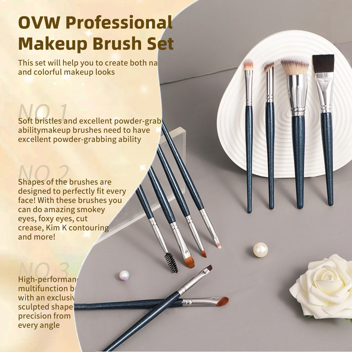 Ovw Make-up Pinsel Set 29/24pcs profession elle Foundation Mixer Concealer Puder Lidschatten Text marker Pinsel Brosse Verlängerungen