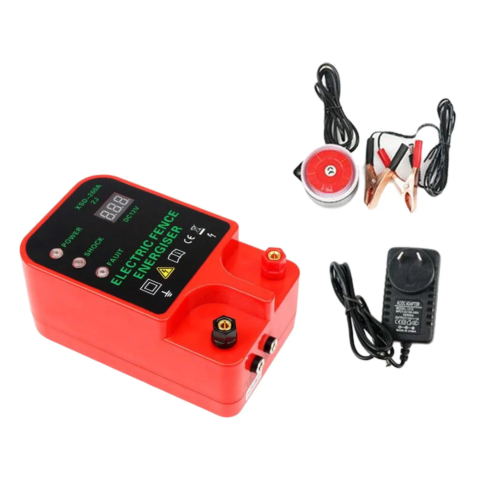 

Household Electric Fence Energizer 10km Rechargeable LCD Display for Cattle