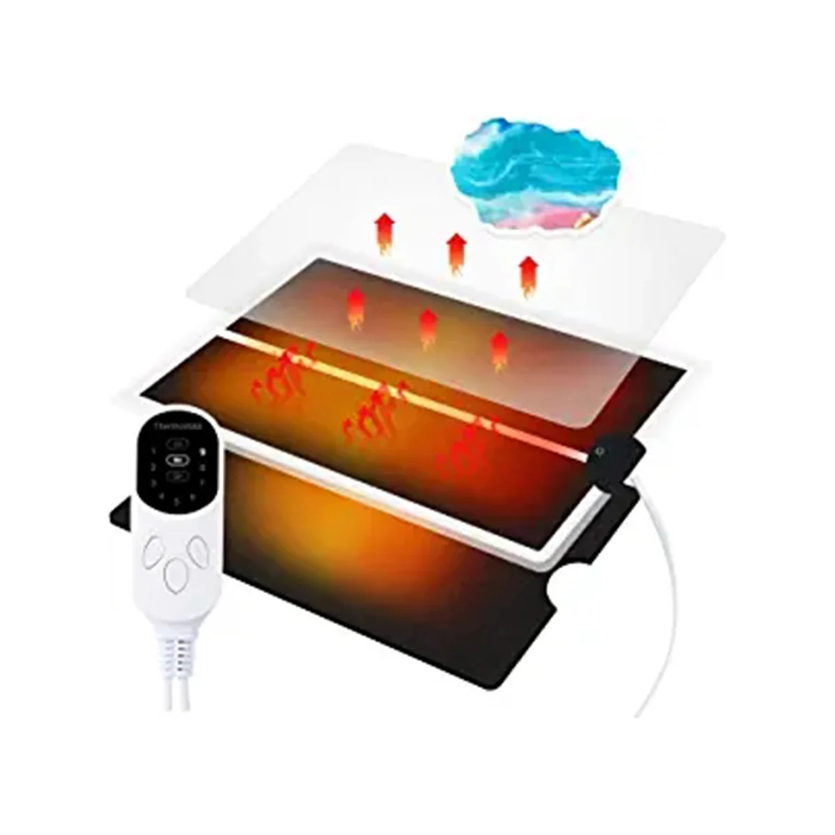 

Resin Heating Mat with Timer Temperature Adjustment Function, Resin Mold Curing Pad, Resin Dryer, for DIY US Plug