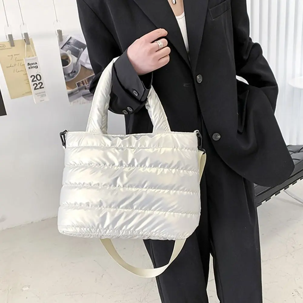 for Women Lightweight for Office Crossbody Handbag Puffer Tote Bag Shoulder Bag Down Cotton Padded Quilted Puffy Handbag view 2
