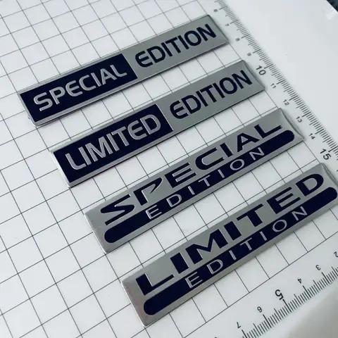 3D Metal Aluminium Silver Black Logo LIMITED EDITION Emblem Car Fender Badge Trunk Decal LIMITED EDITION Stikcer Accessories