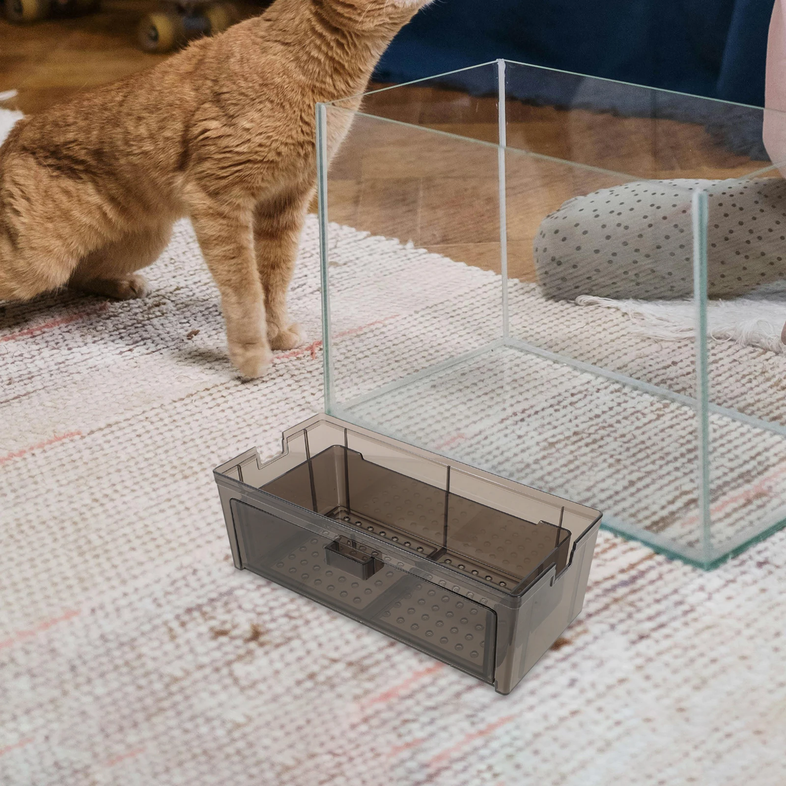 

Drawer Filter for Fish Tank Transparent Filtration System Reusable Space-Saving Purification Plastic Aquarium Home Office