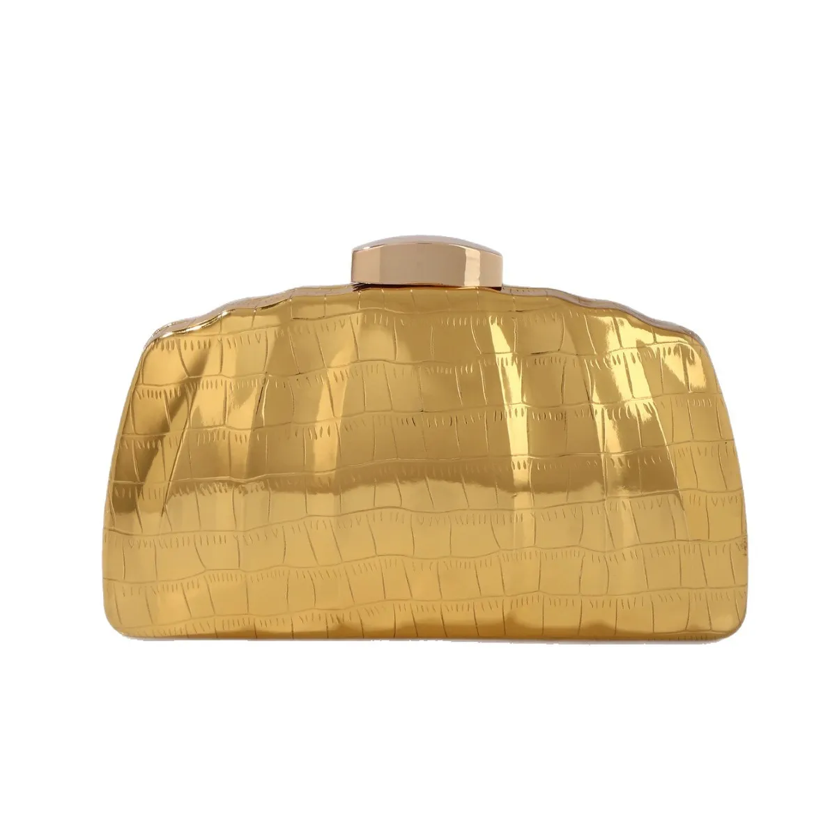 

Вечерний клатч с золотым крокодиловым узором — роскошная вечерняя сумочка металлического цвета с металлической застежкой, элегантная официальная сумочка для женщин