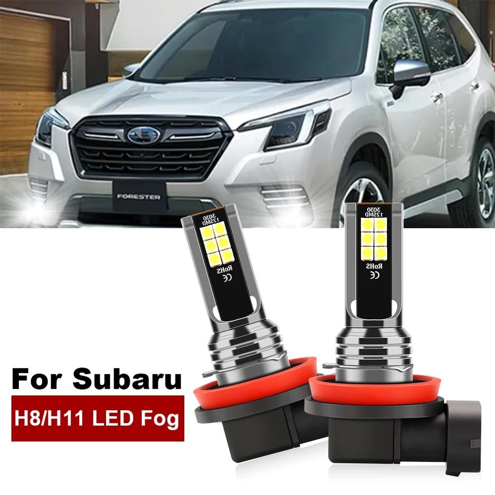 2 قطعة LED الضباب ضوء لمبة 6000K مصباح H8 H11 H16JP لسوبارو فورستر SJ SK WRX STI Outback BR BS ليجاسي BR BN BS امبريزا GP GJ GT
