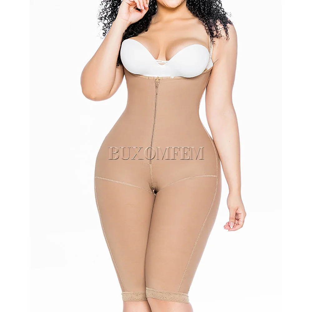 

Postpartum Belly Wrap Shaper Gridle Breasted Zipper Shapewear Fajas Colombianas Sexy Bodysuits with Adjustable Shoulder Straps