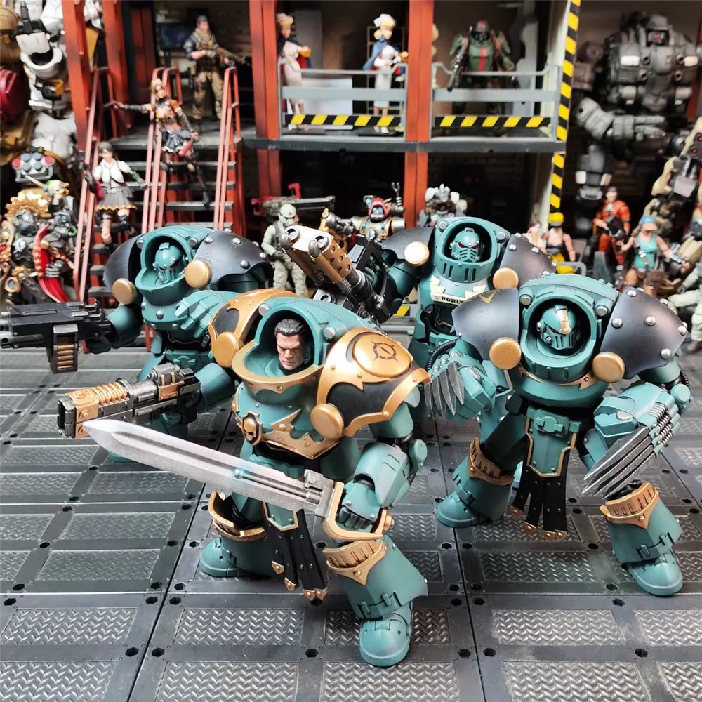 【Op voorraad】JOYTOY Warhammer 40K 1/18 actiefiguren 4 stuks / set Sons of Horus Tartarus Terminator Squad Model Toy Collection