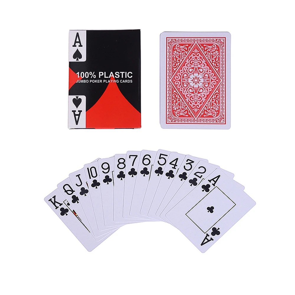 1 Deck Letters Pattern Poker Set New 54PCS Big Character Texas Holdem Waterproof Plastic Playing Card Game Flexible Table Game