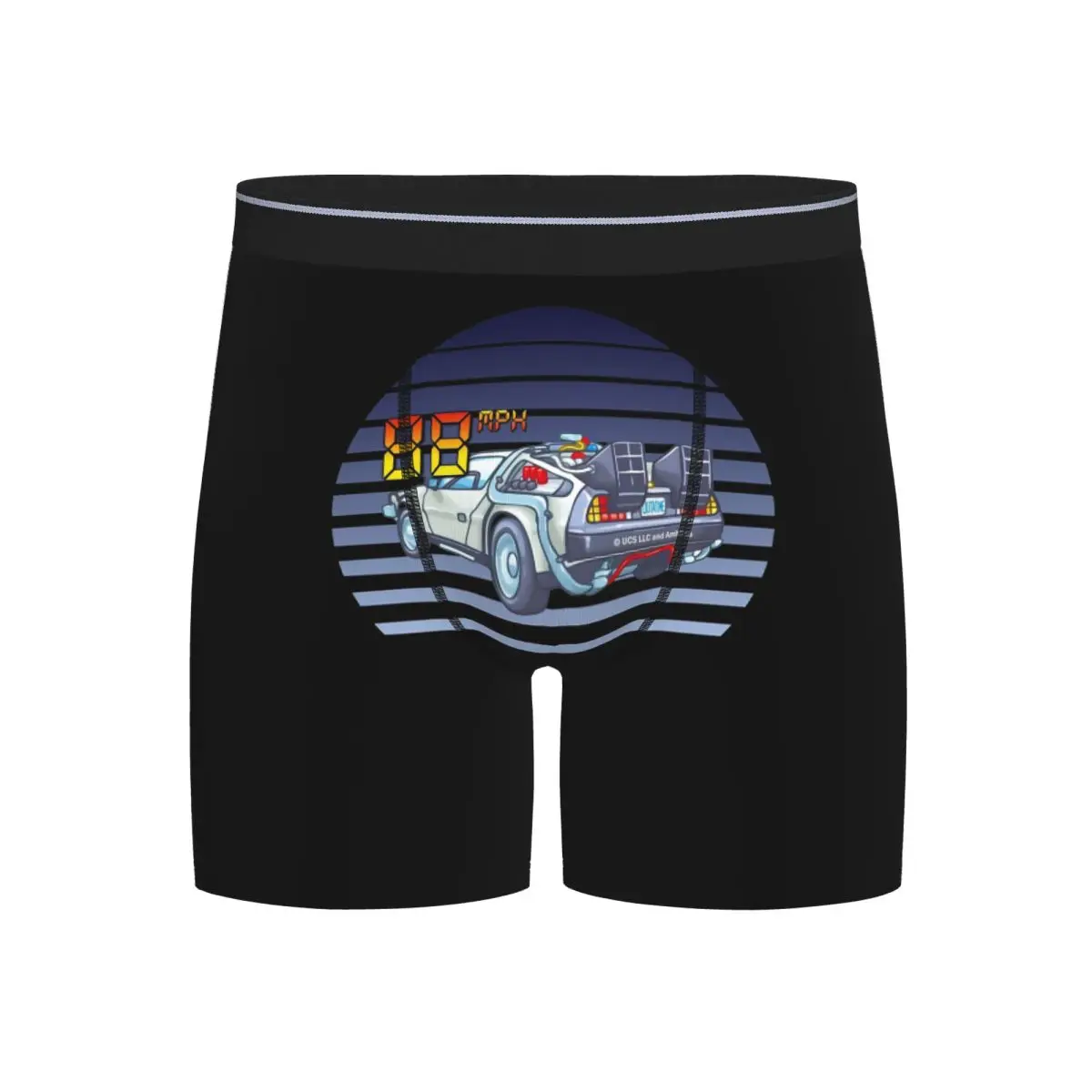 

Long Boxer Underpants Shorts DeLorean Back To The Future Panties Male Breathable Underwear for Homme Man Boyfriend Gifts
