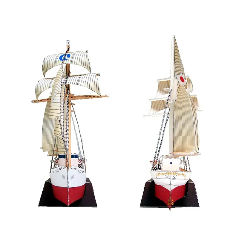 Buque de vela Akogare velero plegable hecho a mano modelo de papel 3D artesanía de papel DIY adolescentes adultos Origami arte artesanía juguetes ZX-112
