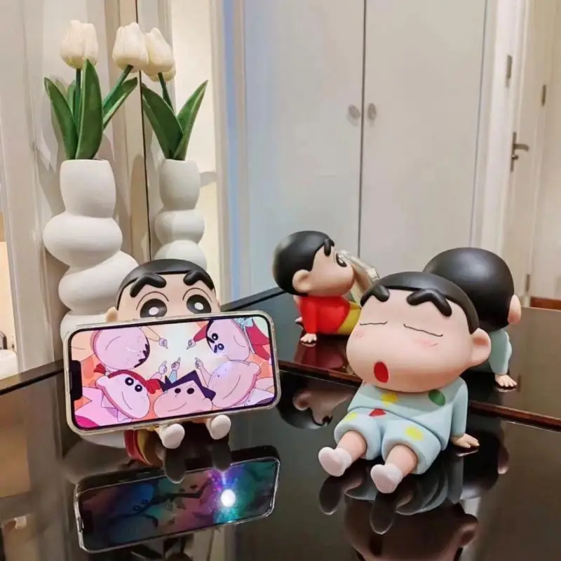 Crayon Shin Chan Cartoon Mobile Phone Holder Originality Anime periphery Desktop Ornaments Cute Holiday Gift For Boys And Girls