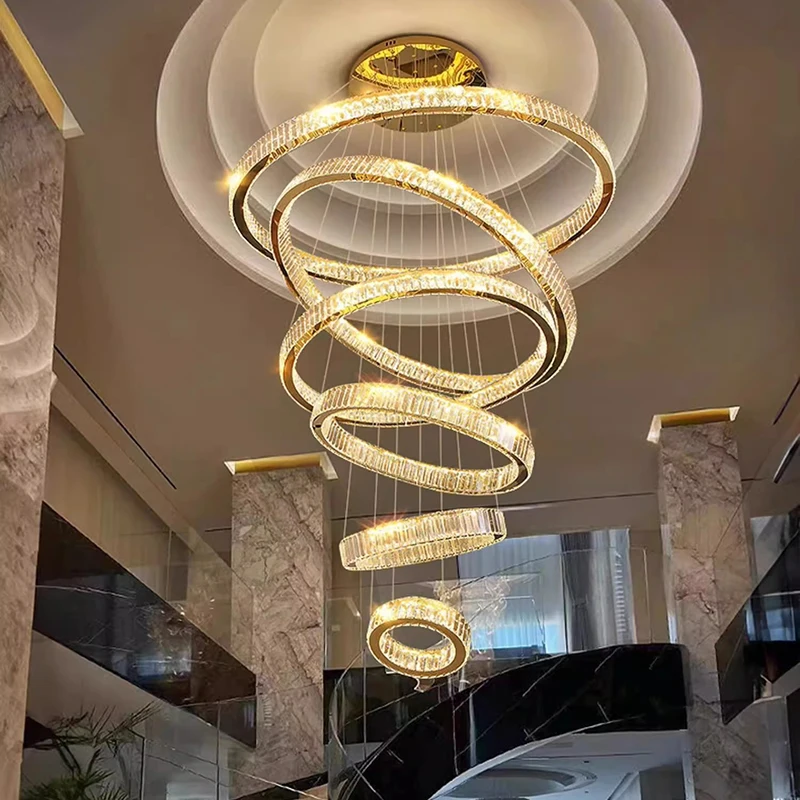 

Modern home decoration crystal chandelier, stair Pendant lamp, living room Pendant lights, interior lighting
