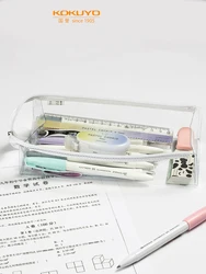 Japan Kokuyo Campus Transparent Pen Bag PVC Large-capacity Japanese Stationery Bag Student Supplies