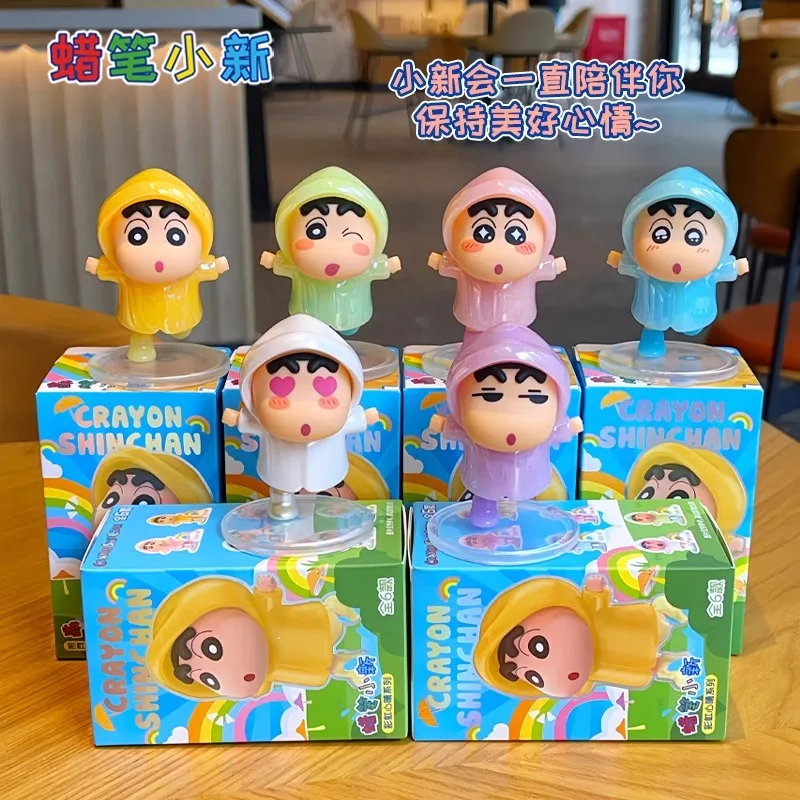

Crayon Shin Chan Rainbow Mood Raincoat Figurine Blind Box Cute Toys Collectible Gifts for Girls Trendy Birthday Present