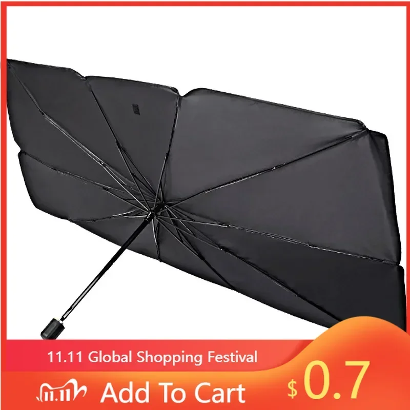 

For VW Hot 2025 New Car Heat Insulation Foldable Sun Umbrella Windshield UV Protection Sunshade For Volkswagen Tharu R Polo GTI