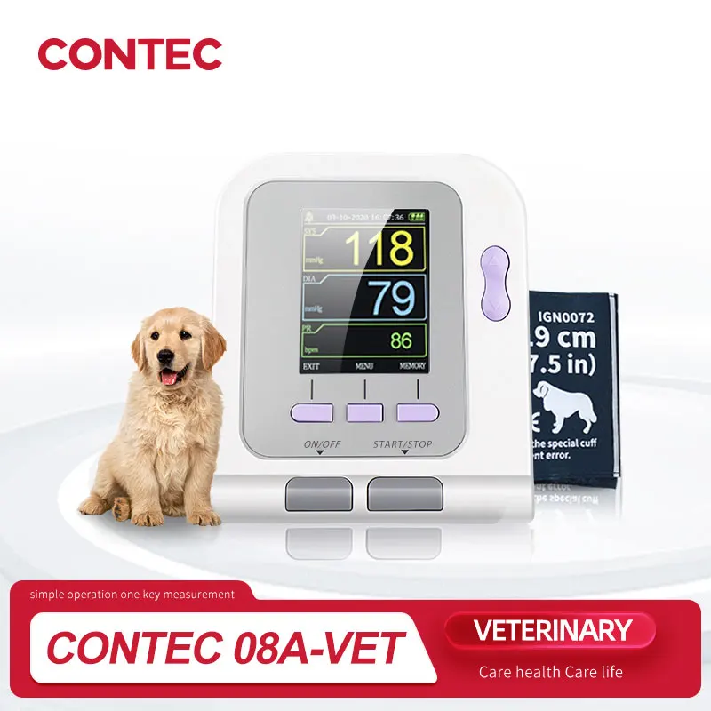 

CONTEC 08A-VET Digital Blood Pressure Monitor,Veterinary/Animal NIBP+SPO2 Probe Tonometer veterinary for animals