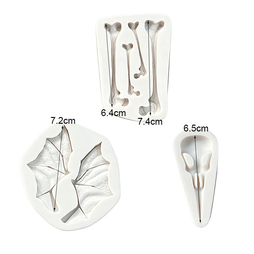 Halloween Skull Bat Wings Bone Silicone Mold for Sugarcraft Resin Cupcake Baking Fondant Cake Decorating Tools - view 6