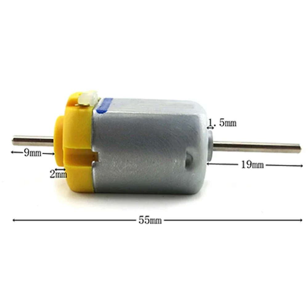 Mini 130 Dual Shaft DC 1.5V-12V 7000RPM Carbon Brush Motor  Toy Model Small Motor Wind Generator Making Accessories