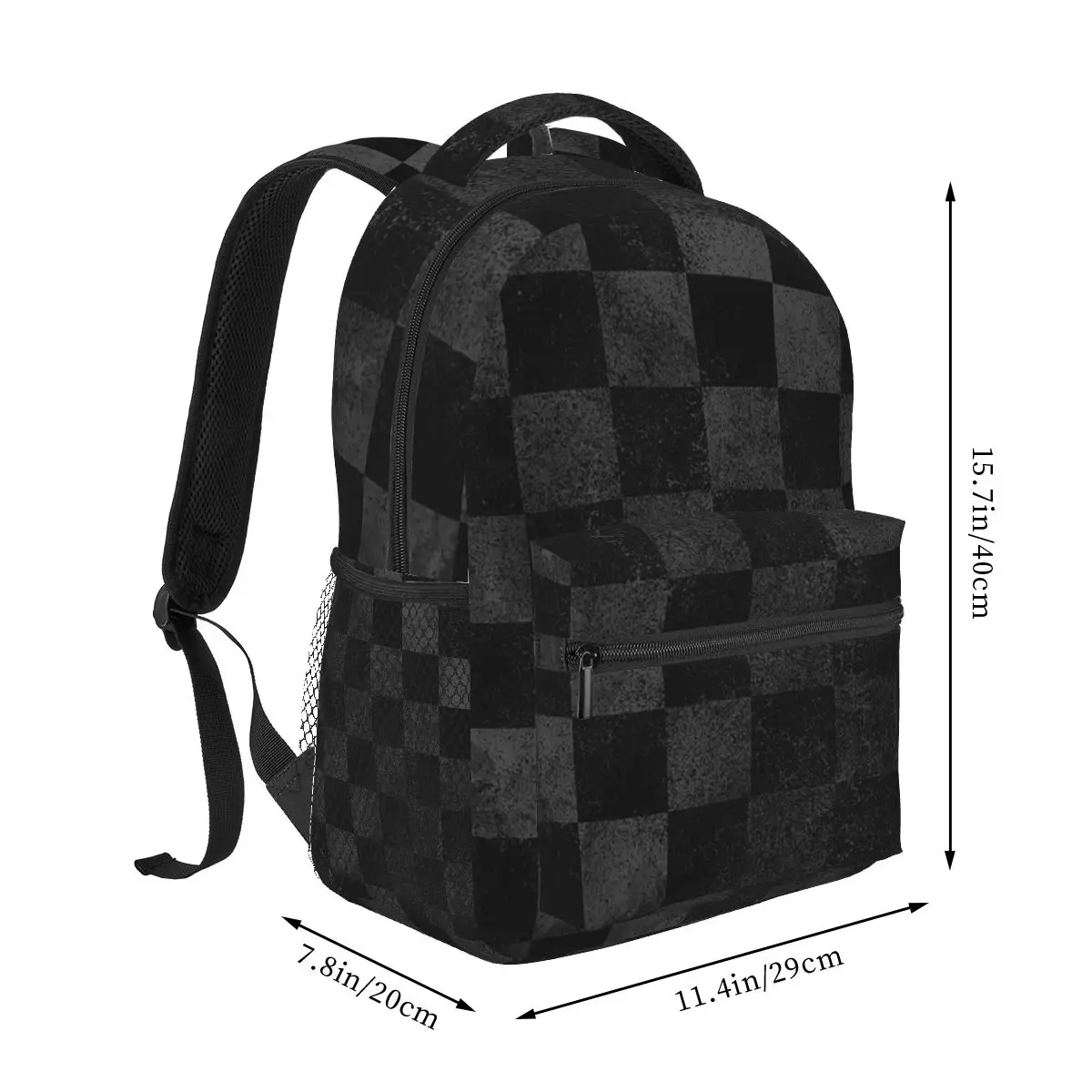 Mochilas Checkerboard Adolescentes para Meninos e Meninas, Grungy Bookbag, Mochilas Escolares Para Crianças, Mochila Para Laptop Dos Desenhos Animados, Bolsa De Ombro, Grande Capacidade