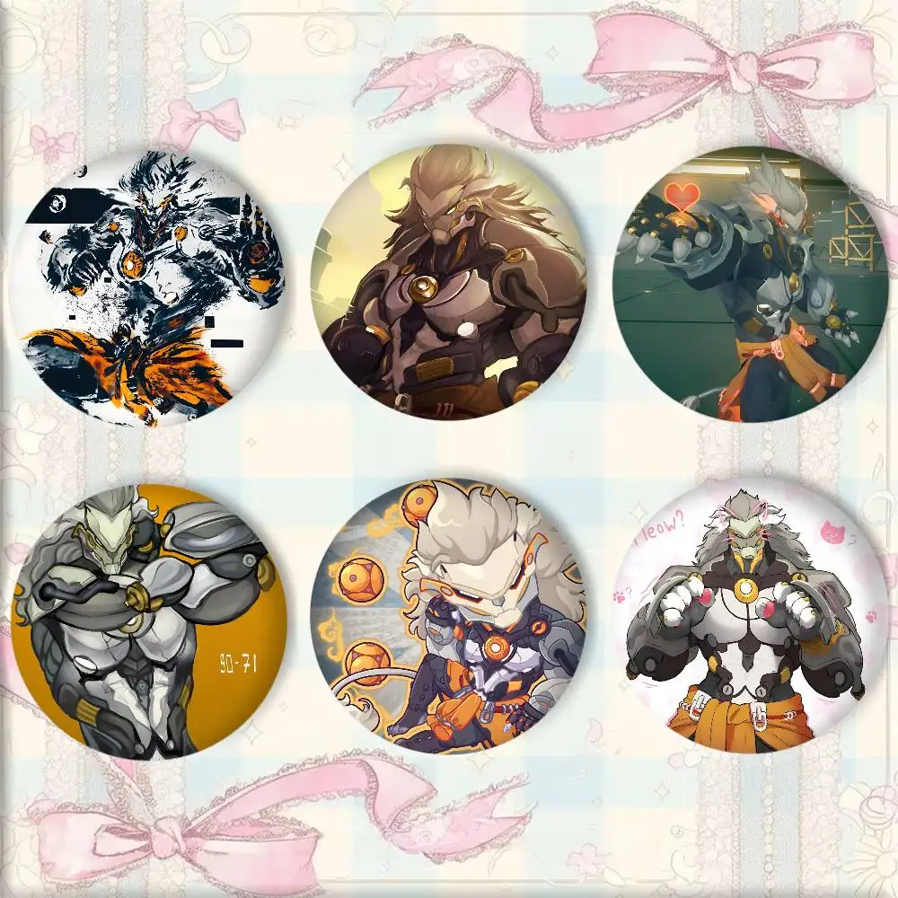 Anime Game Zenless Zone Zero Banyue Badge Tinplate Round Laser Brooch Clothes Backpack Accessories Lapel