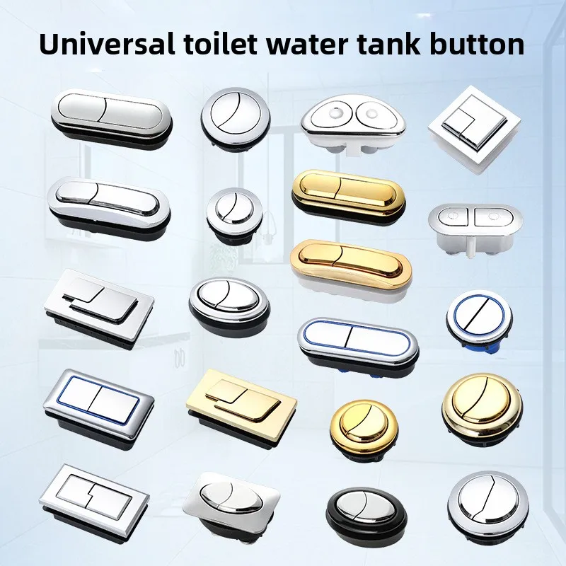 Toilet Button Accessories Seat Toilet Water Tank Dual Buttons Flush Switch Universal Press Rectangular Circular Oval 38/48/58mm