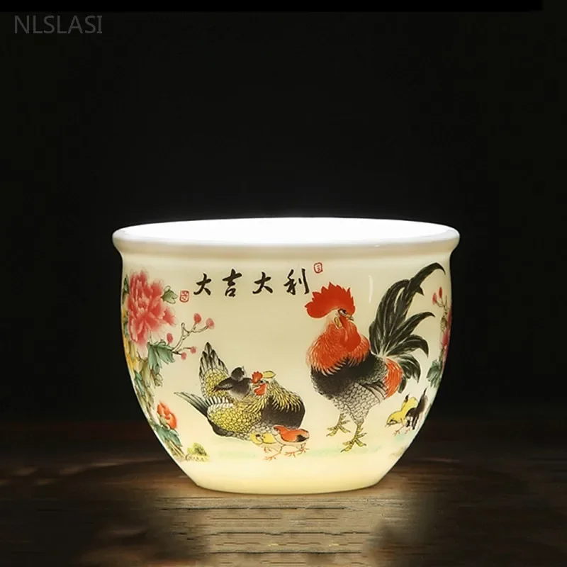 Mutton Fat Jade White Porcelain Teacup Exquisite Handmade Master Cup Ceramic Individual Single Cup Chinese Tea Accessories