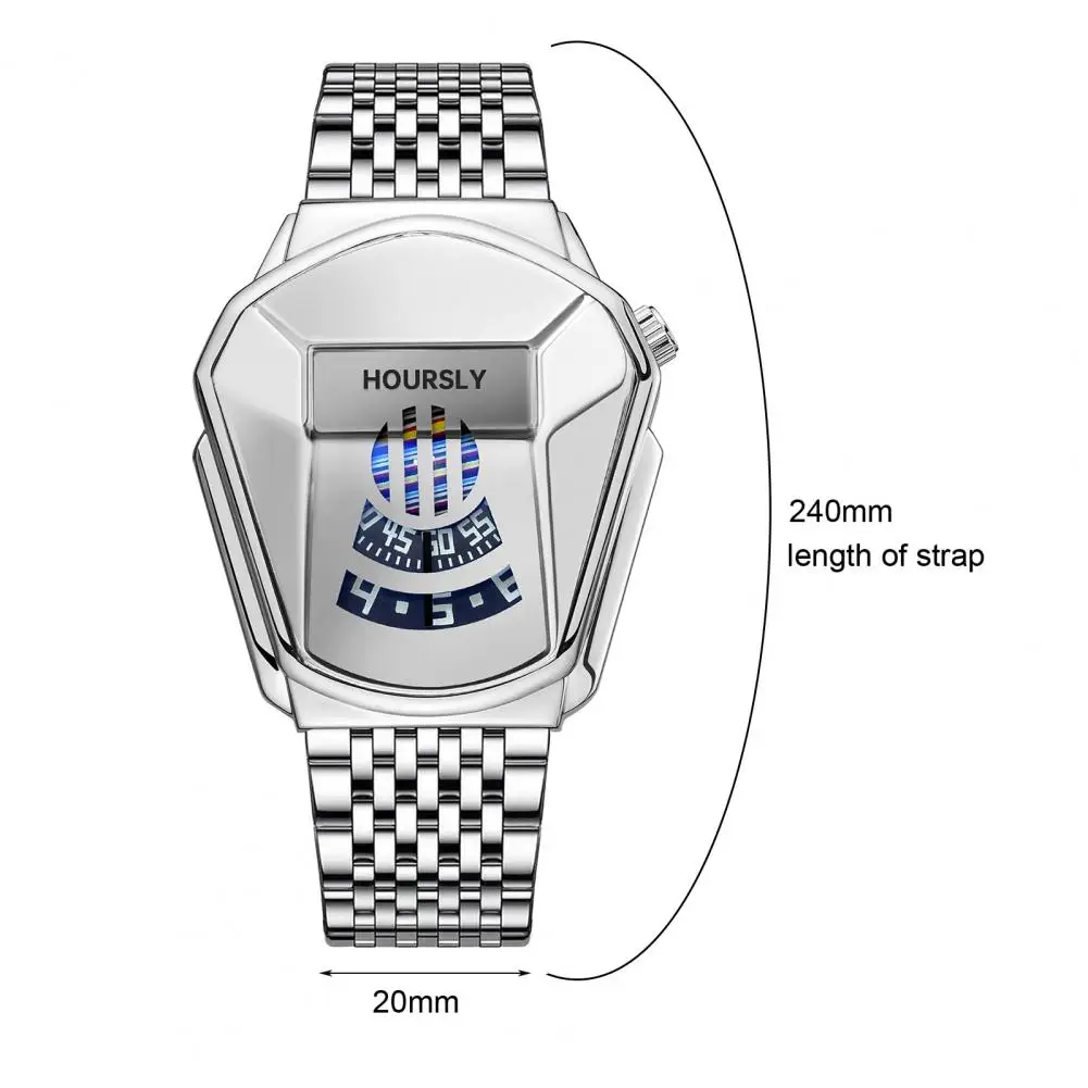 Men Wristwatch Trendy Stainless Steel Waterproof Men Quartz Wristwatch Cool Rust-proof Quartz Watch Men Accessories