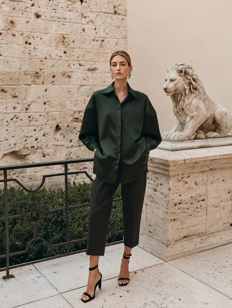 

Mia Muse Women's Shirts 2025 Autumn Simple Decent Plain Single Breasted Button Front Lantern Sleeve Shirt Collar Casual Shirts