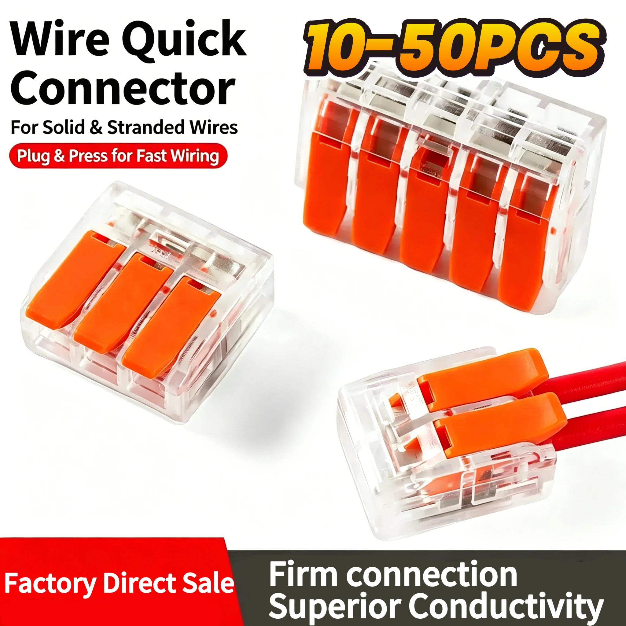 Multiport Orange Premium Universal Quick Plug In Wire Connectors High Voltage High Amperage Industrial Terminal