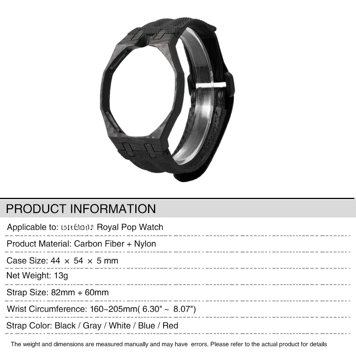 Swatch watch modification carbon fiber case nylon strap watch accessories.