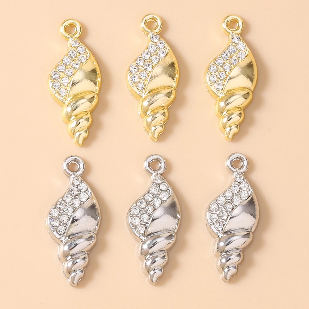 Leslie 10 Stück 17*18mm Gold- und Silberfarbene Kristall-Schaukelpferd-Anhänger für Handgefertigte Niedliche Ohrringe, Halsketten und Schmuckherstellung – Detail 4