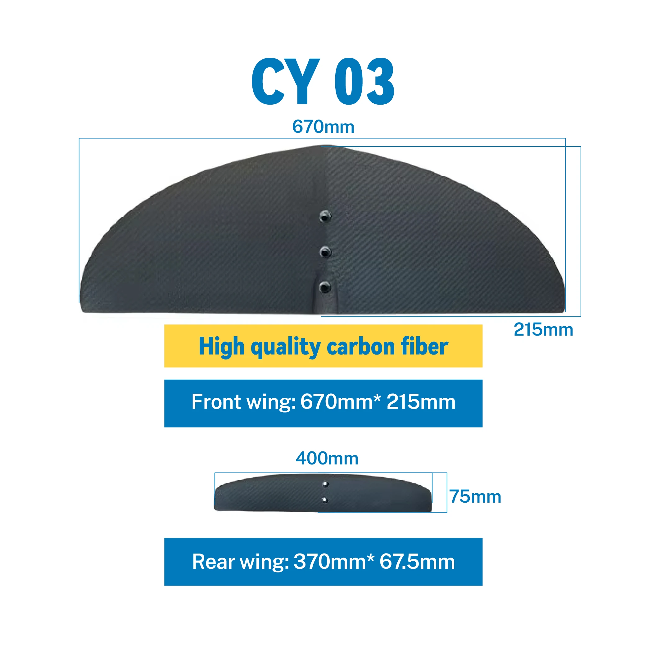 2025 CY03 Carbon Foil 1153 Sqcm Hydrofoil Wingfoil Kitesurfing Surfboard Aluminum Material Water Sports Kitesurfing